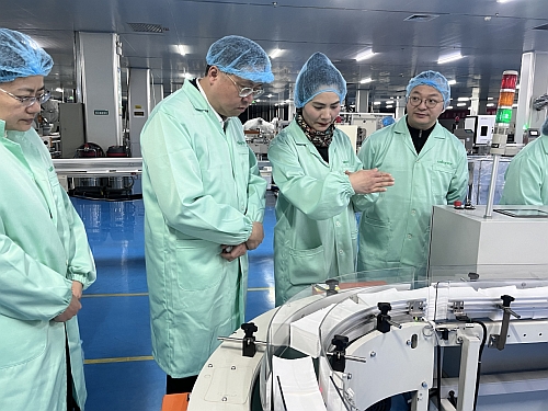 照片三：駐武漢辦主任考察港資企業