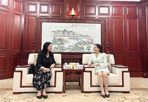 白梅霞副主任与武汉大学党委副书记赵雪梅座谈