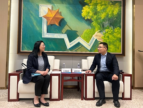 白梅霞副主任与港澳台办盛静波副主任座谈